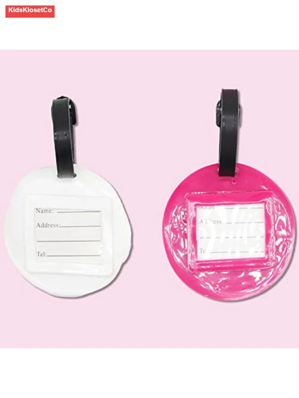 Silicone Luggage Tags with Adjustable Straps for Suitcases, 2-Pack, Doughnut